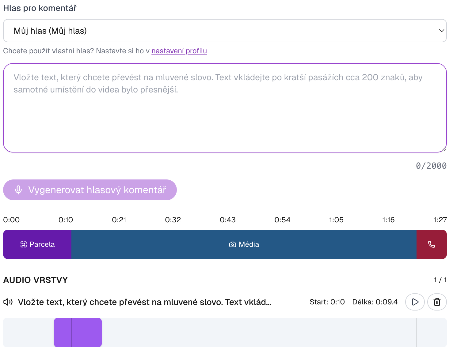 Doplnění mluveného komentarz - screenshot 1